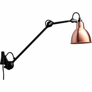 Lampe Gras N222 Væglampe Mat Sort/Kobber/Hvid