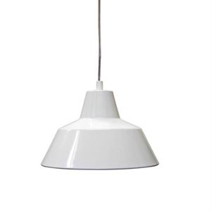 e form V�rkstedslampe Pendel Hvid Mellem